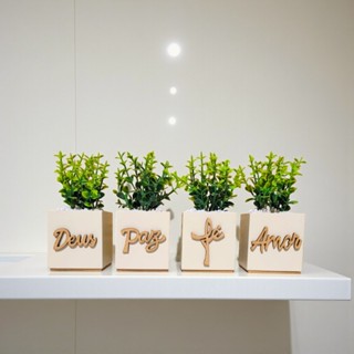 Kit Vasinhos decorativos white office Com palavras Expiradoras.. em Oferta na Shopee