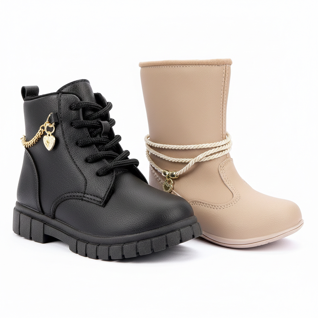 Kit 2 Pares Bota Menina Bota Infantil Feminina Botas Menina Aproveite em Oferta na Shopee