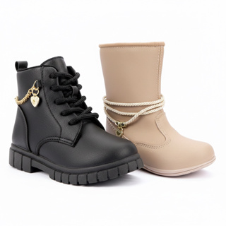 Kit 2 Pares Bota Infantil Menina Feminina Botas Menina Qualidade em Oferta na Shopee