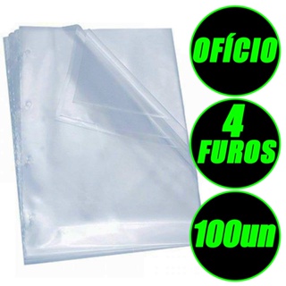 Saco Envelope Plástico Transparente 4 Furos Ofício A4 0.06 Pacote 100 em Oferta na Shopee