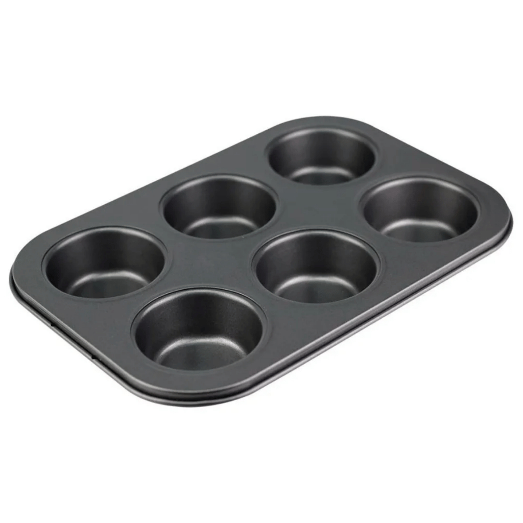 Forma Aço Inox Com 6 Cavidades Para Cupcake Empada Bolinhos Cor Cinza em Oferta na Shopee