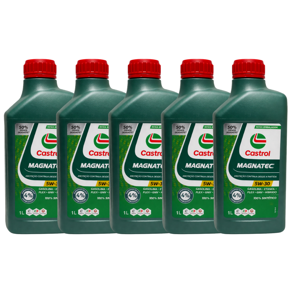 Kit 5 Óleo Motor Castrol Magnatec 5w30 A5 Sintético