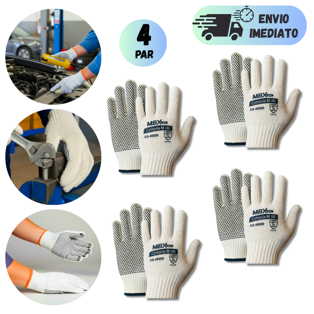 KIT 2 OU 4 PARES DE LUVA TRICOTADA PIGMENTADA PROFISSIONAL EPI  MULTIUSO PARA SERVIÇO GERAIS MANUTENÇÃO CONSTRUÇÃO