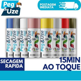 Tinta Spray Peg&Uze Premium 300ml Multiuso Primer Alta Cobertura Acabamento Profissional Seca Rápido