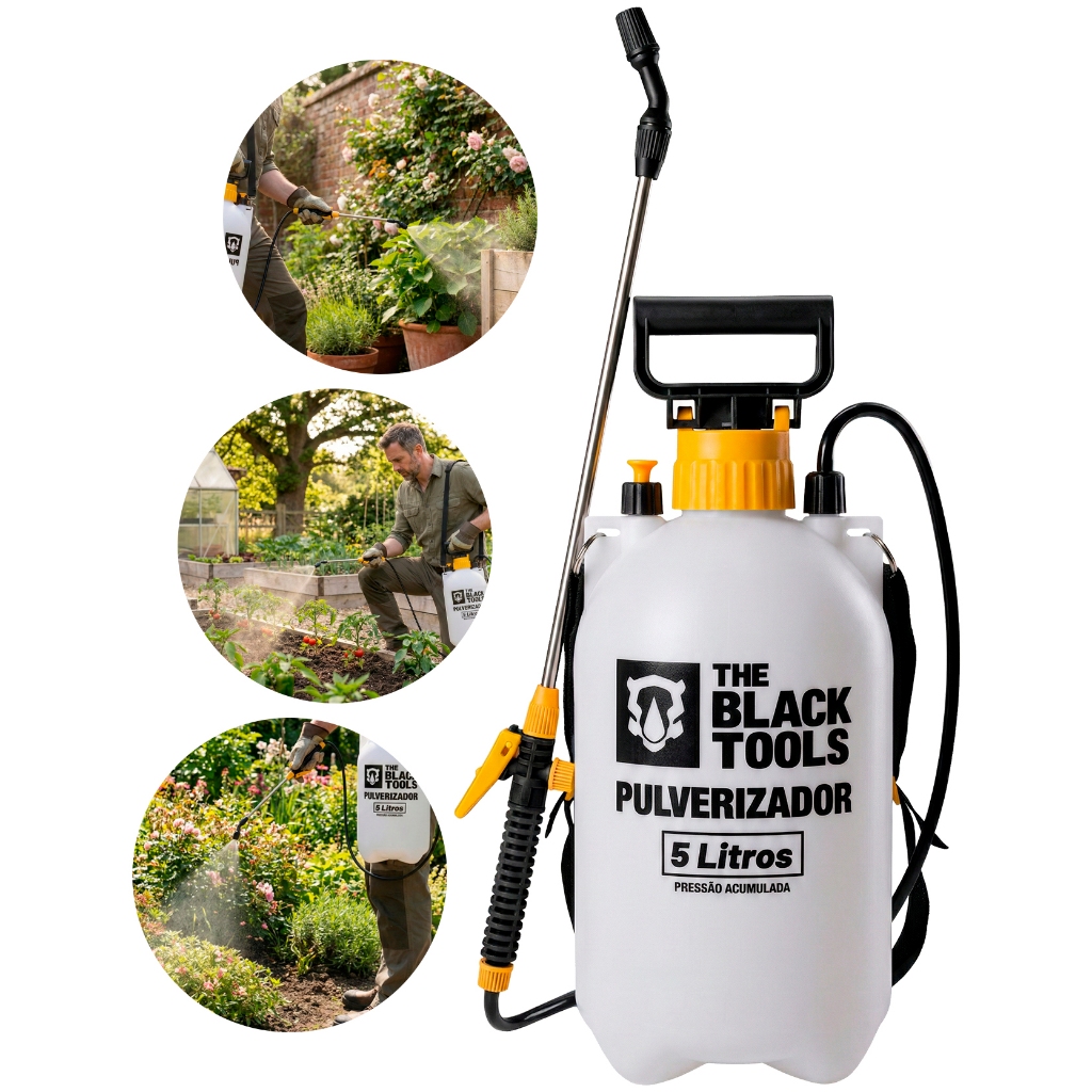 Pulverizador Agricola De Mão Com Pressão Manual 5 Litros - The Black Tools