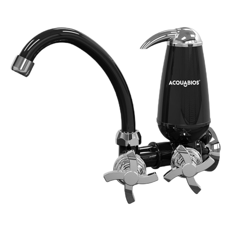 Torneira C/ Filtro Bica Movel De Parede Quadriseta Acquabios Acabamento Cromado Cor Preto em Oferta na Shopee