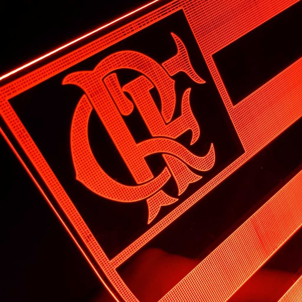 Abajur Luminária de escrever Flamengo Mengo Time Futebol Led que escreve para Mesa Gizac0372 a pilha com caneta inclusa.