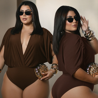 Body Feminino Plus Size Suplex Premium Elegante Dia a Dia Balada Bori Decote Ajustável Zero Transparência Modelável em Oferta na Shopee