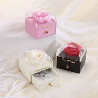 Caixa Porta Anel com Rosa Eterna | Presente Romântico Luxo para Namoro Noivado Casamento em Oferta na Shopee