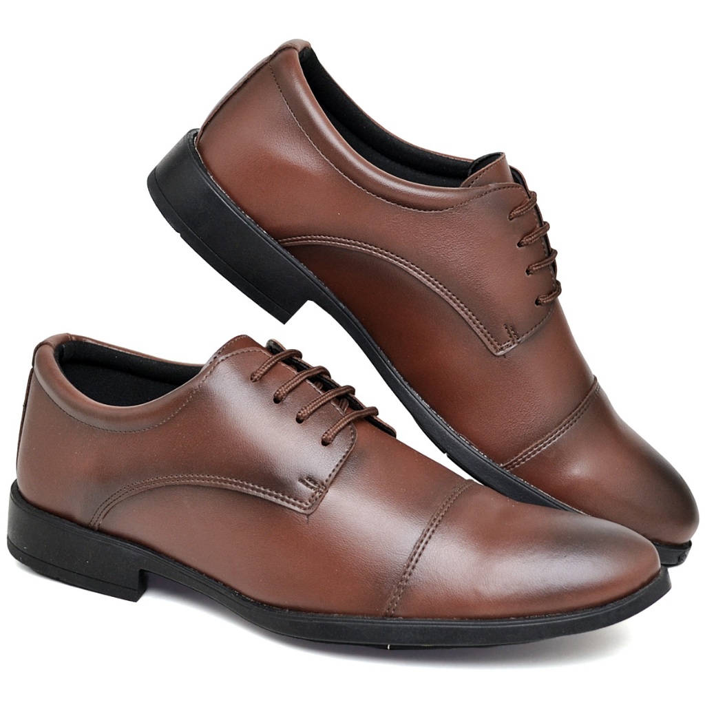 Sapato Social Oxford Masculino Preto Marrom Festa Trabalho Casual Mocassim Derby Loafer Couro Pai