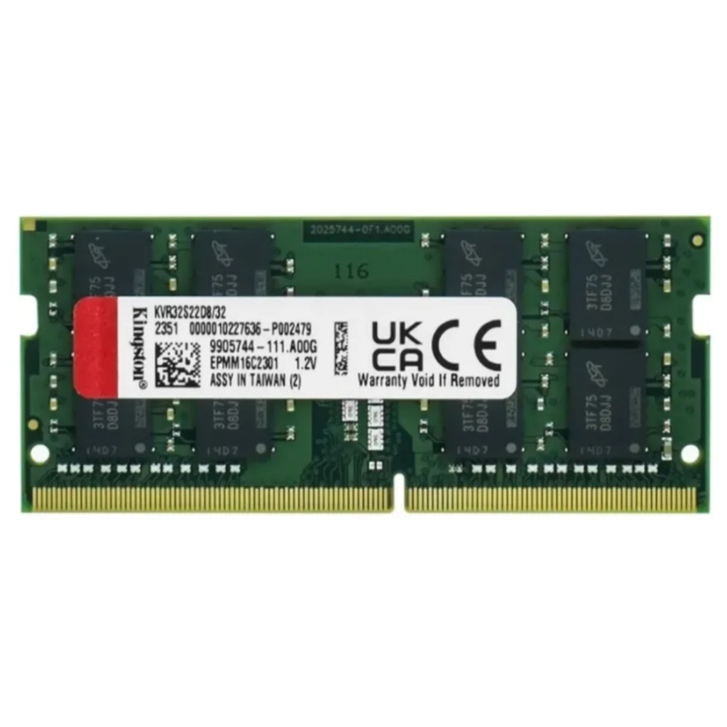 MEMÓRIA NOTEBOOK 32GB - DDR4 - 3200MHZ - KINGSTON - SODIM - KVR32S22S8/32  A MEMÓRIA KINGSTON DDR4 3200MHZ DE 32GB SODIM
