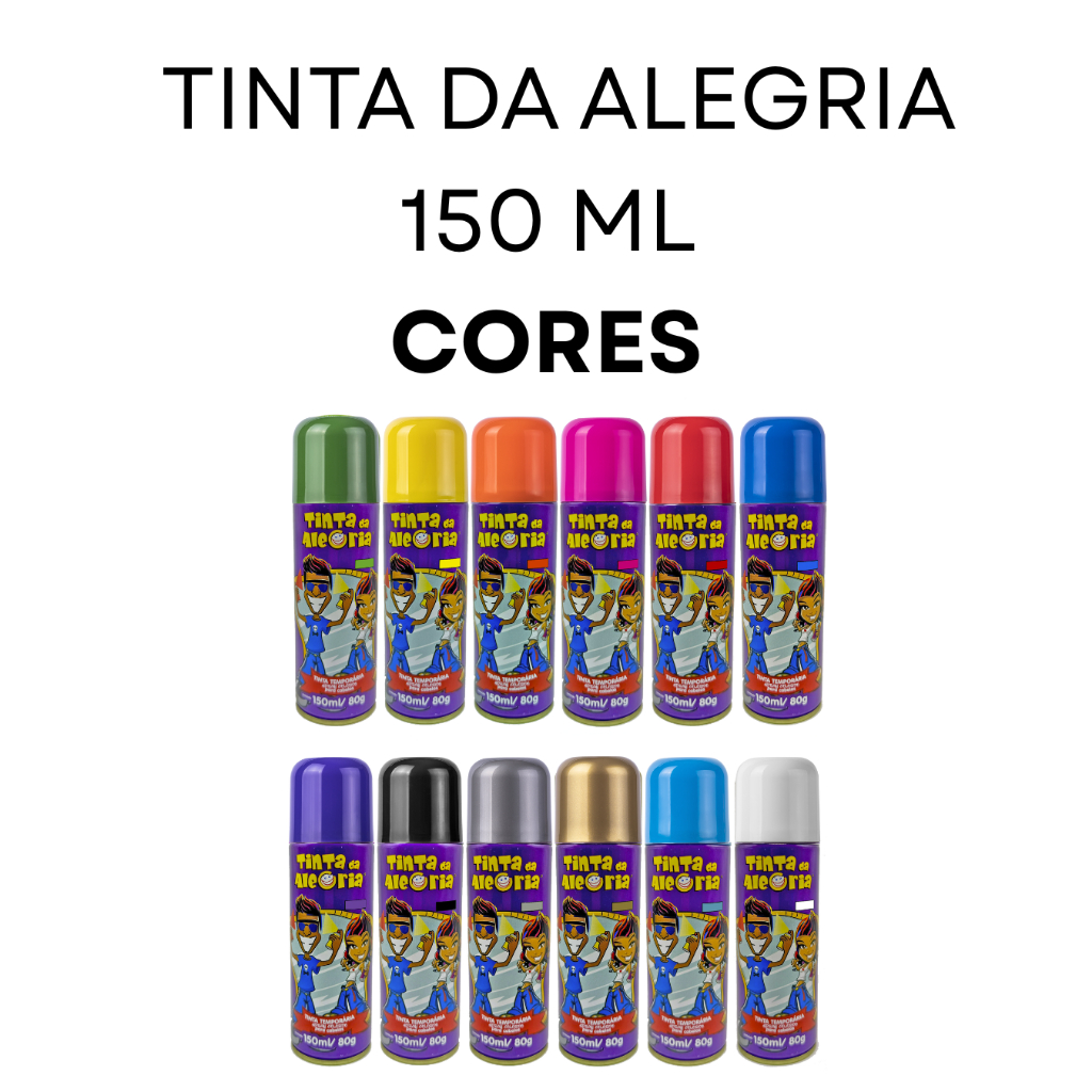 Tinta da Alegria Spray Temporária para Cabelo 150ml – CorES