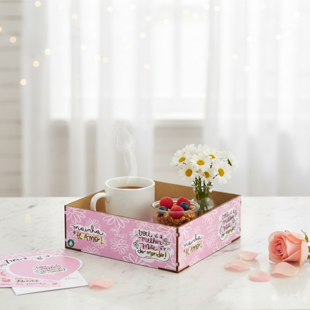 Bandeja cesta de presentes dia das maes criativo - Você é a melhor mãe do mundo - presente MDF