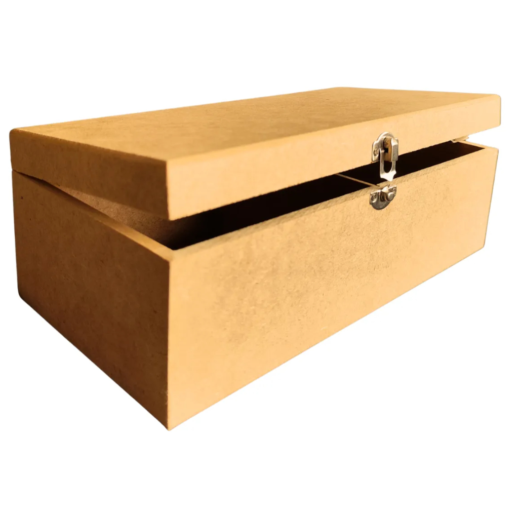 Caixa Porta 2 Caneca Mdf Cru Organizadora C Fecho Decoração