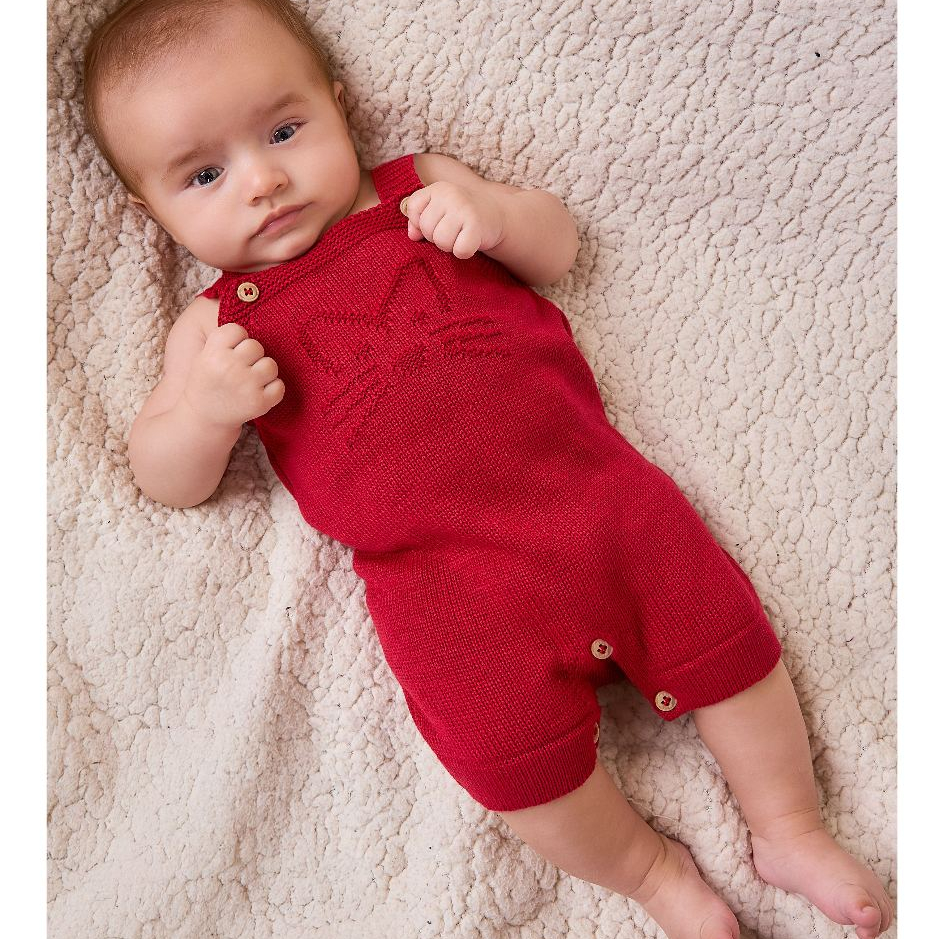 Romper Jardineira Macacão Bebê Tricot Lã Antialérgico Menina Menino Baby em Oferta na Shopee