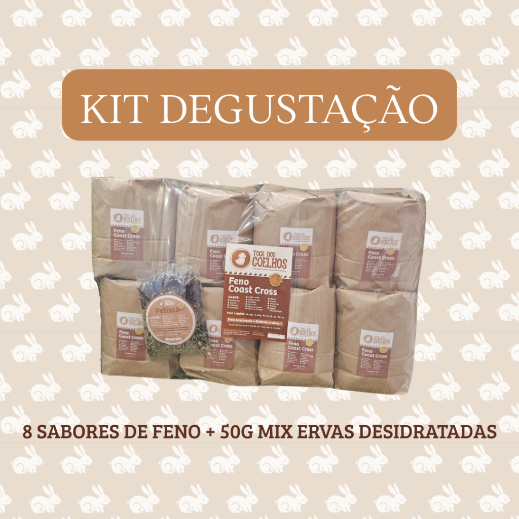 Kit Degustação - 8 pacotes de 100g de Feno Coast Cross Saborizado