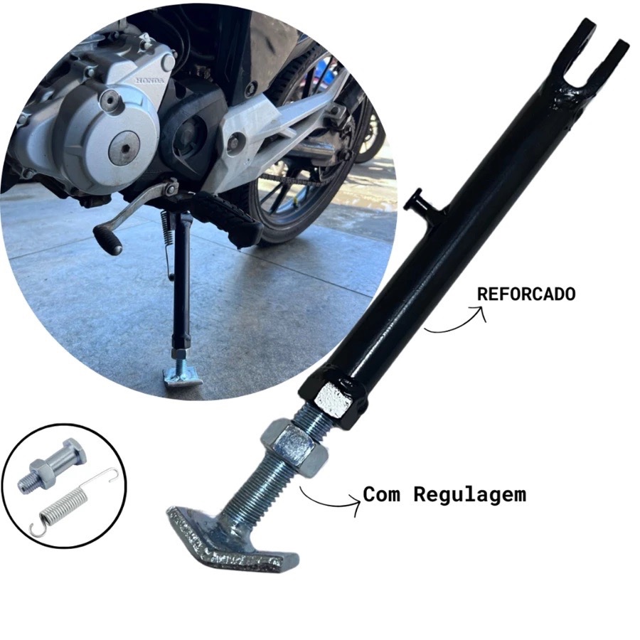 Cavalete Descanso Lateral Regulagem Honda Cg Titan 125/150/160 Fan Start Reforcado Pezinho — imagem 2 de 2