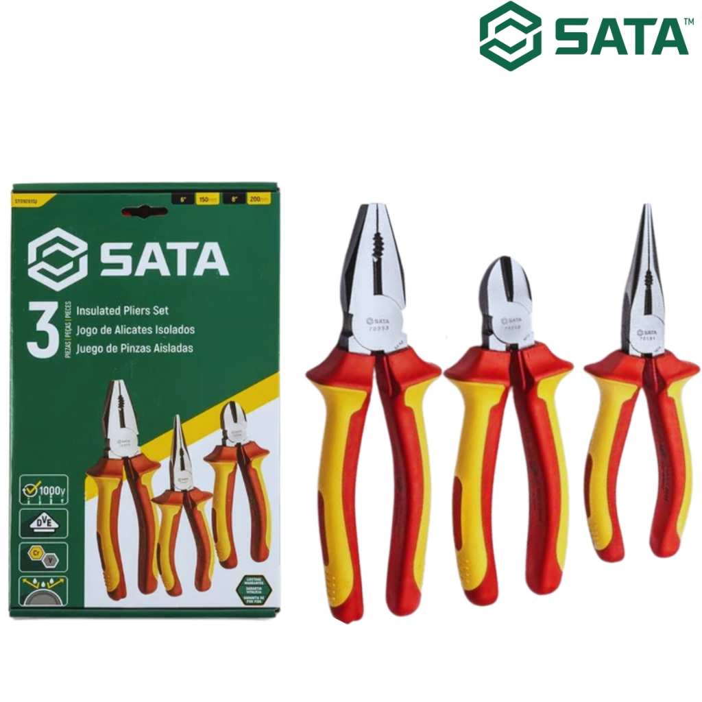 Jogo De Alicate Sata Isolados Vde Com 3 Peças St09261sj