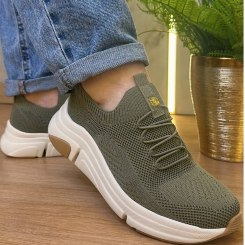 Tenis Meia Modare Knit Original Feminino Calce Facil Fascite Plantar Esporao Ortopedico Produto Novo