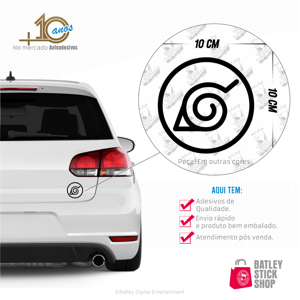 Adesivos Carro Rebaixado, Moto, Bike, notebook, fusca, kombi, Arcooled, tuning, geek Konohagakure Naruto