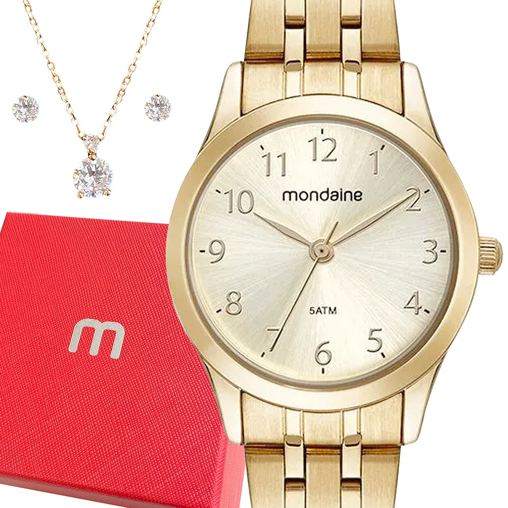 Relógio Mondaine Feminino Dourado Garantia 1 Ano Prova Dágua em Oferta na Shopee