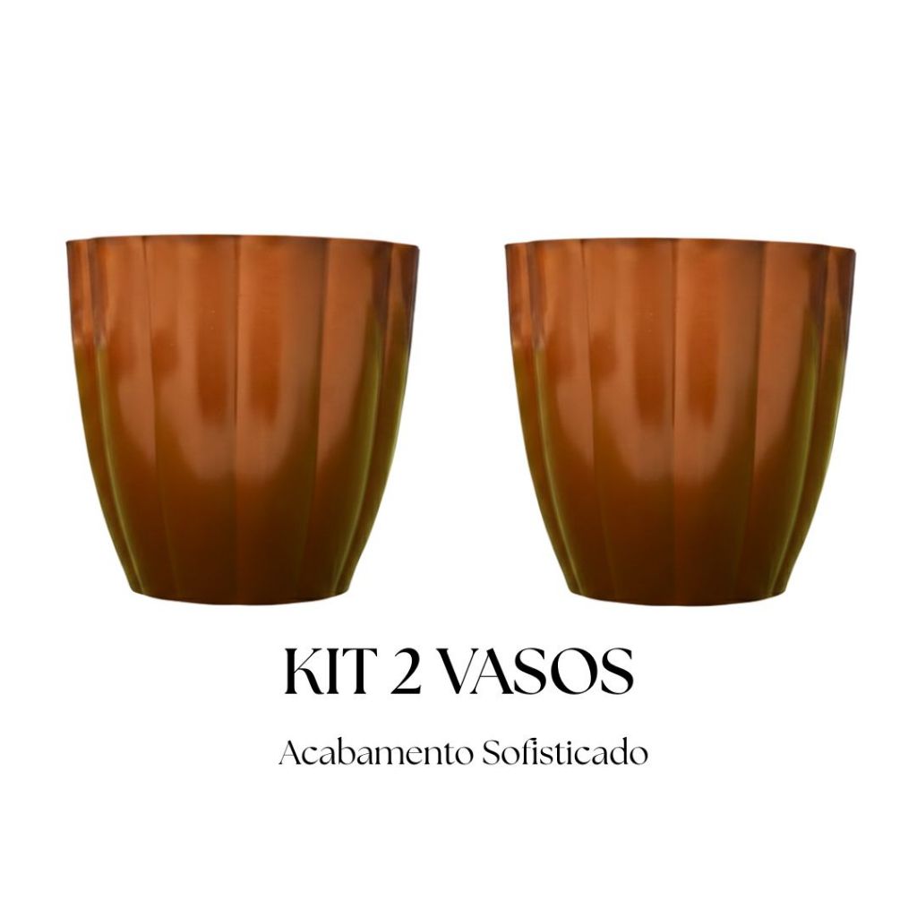 Kit 2 Vasos Decorativo para Plantas Cachepot Estilo Moranga N4 para Sala e Jardim