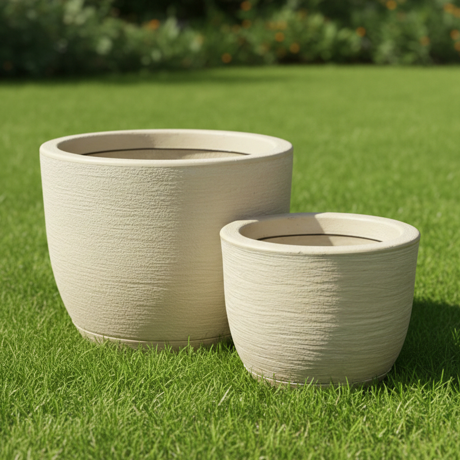 Kit 2 Vasos para Plantas Bojo Escovado 1,2 com Prato Coletor em Oferta na Shopee