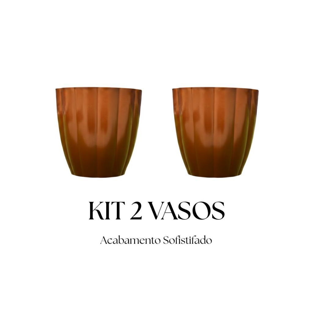Kit 2 Vasos Cachepô Pequeno N3 Moderno Decorativo para Flores e Plantas Casa Sala Escritório Estilo Moranga