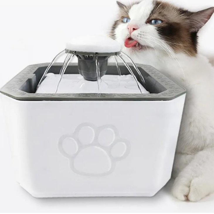 Bebedouro Fonte Automática Pets 2,5 Litros Filtro De Tripla Ação 3 Modos De Saída De Água