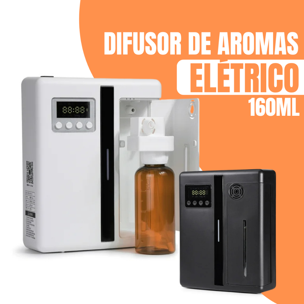 Difusor de Aromas Elétrico Profissional 8W Sem Água 160ml com Timer e Display LCD