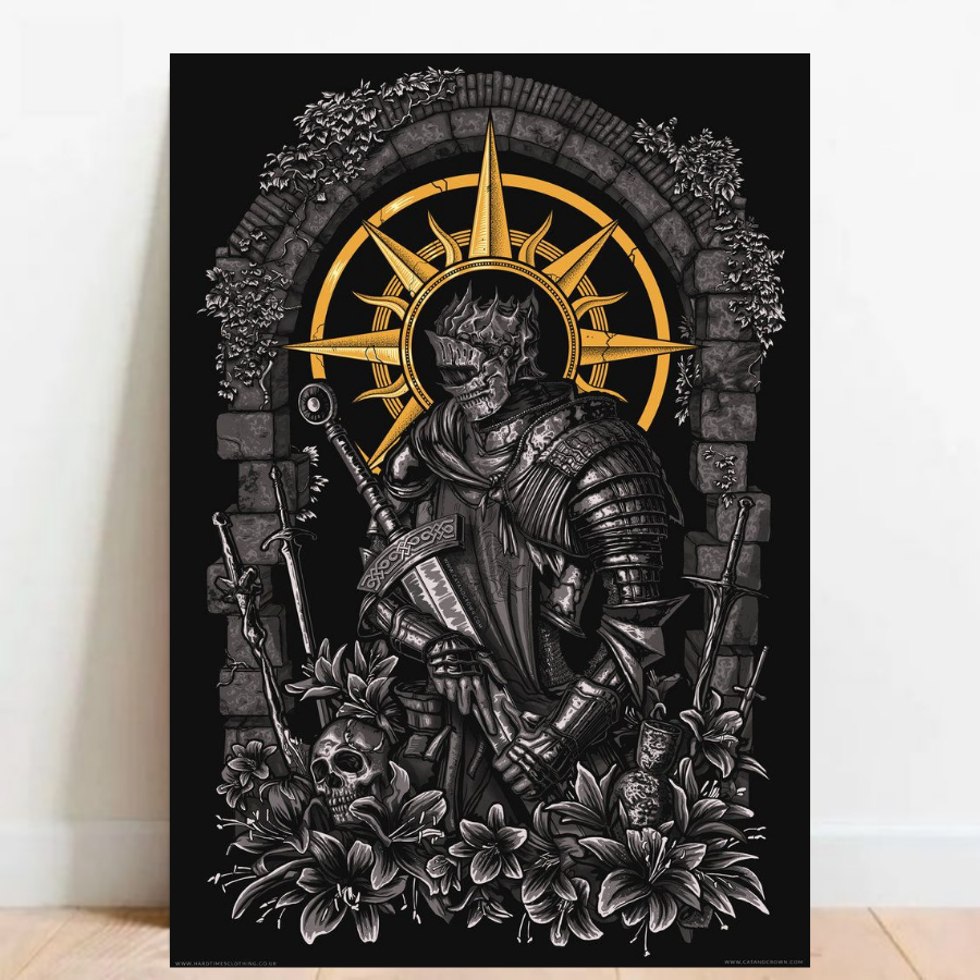 Quadro Placa decorativa geek Dark Souls Demon's Souls RPG aventura Game video game a2 60x40cm 01