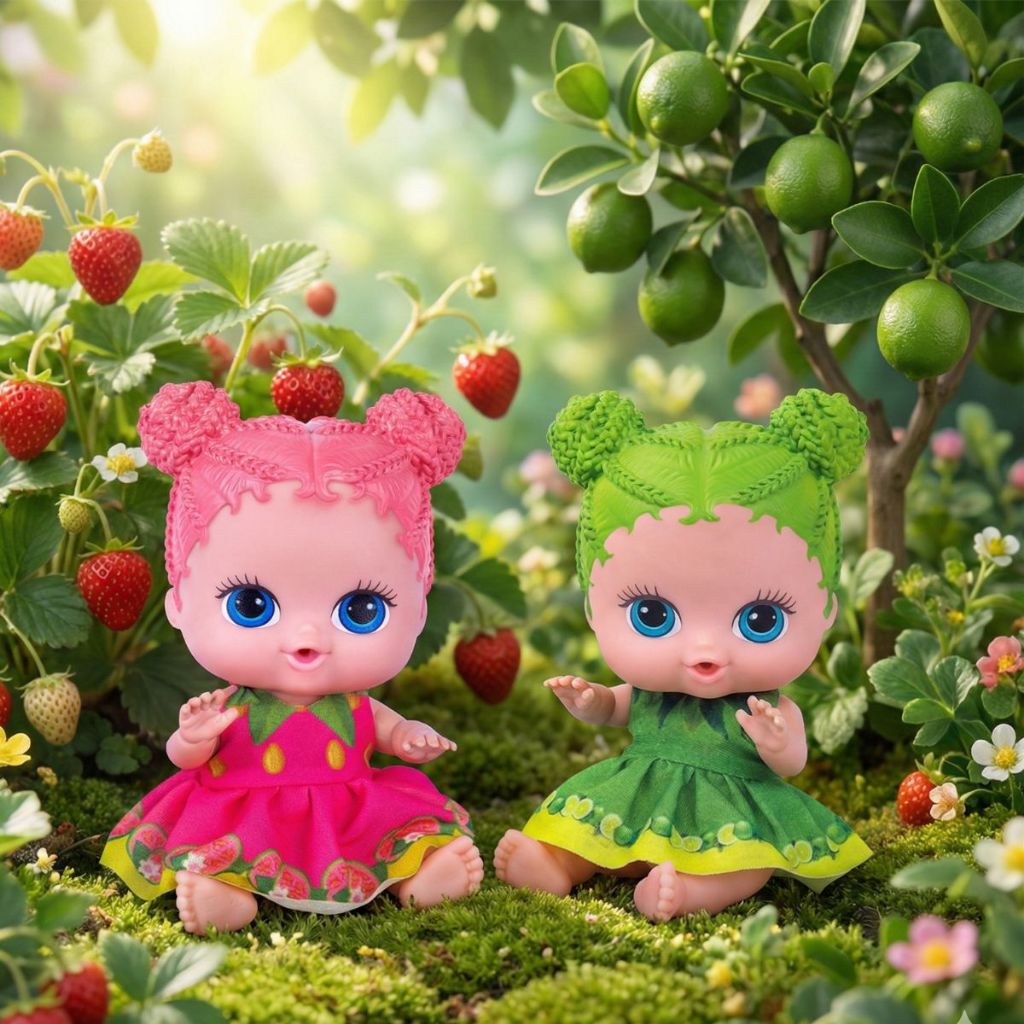 Bonecas Cotiplás Frutinhas Limão e Goiaba com Cheirinho Coleção Divertida Brincar Presente Infantil.