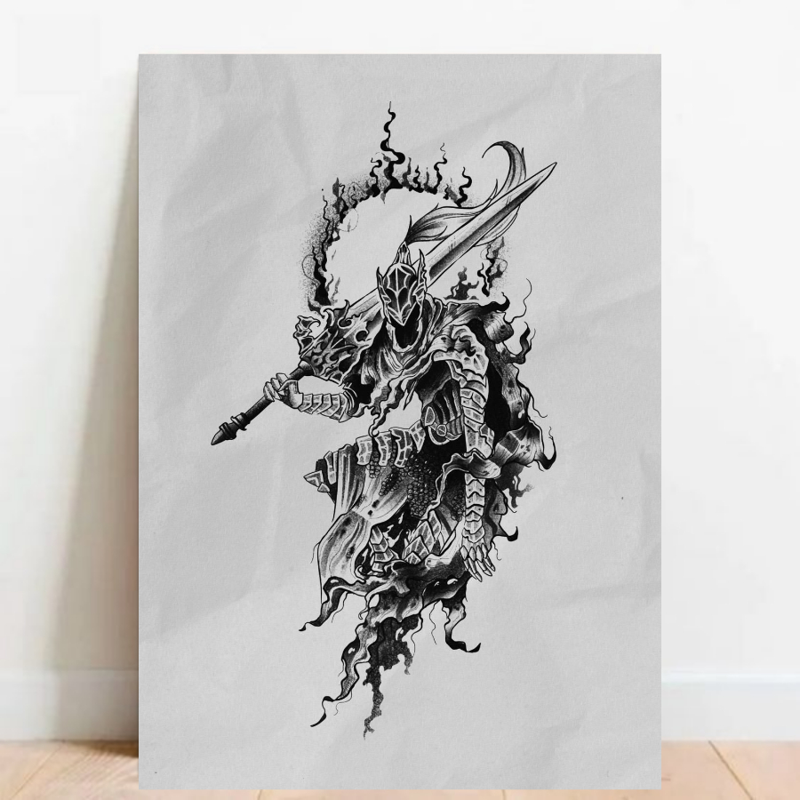 Quadro Placa decorativa geek Dark Souls Demon's Souls RPG aventura Game video game a2 60x40cm 07