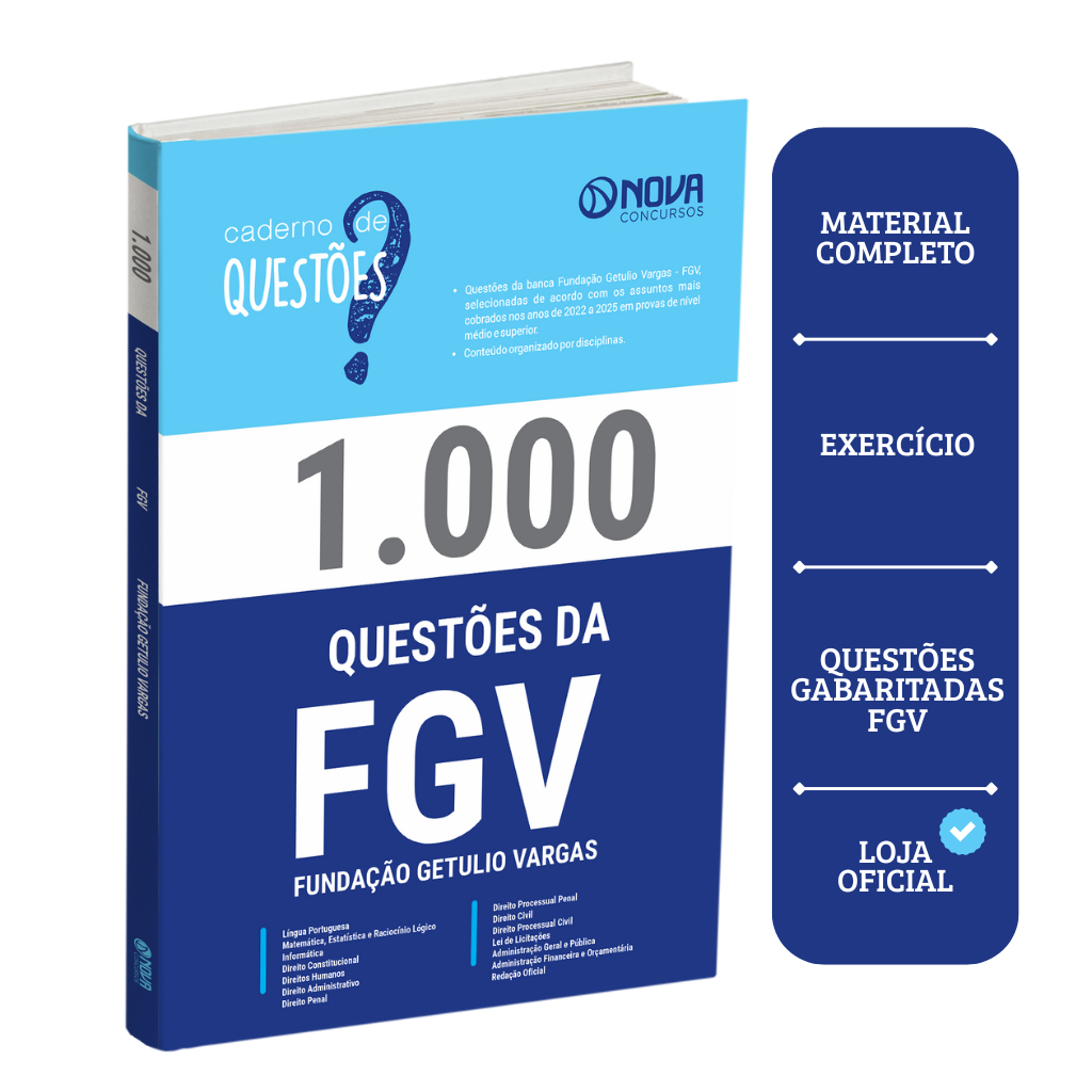 Imagem Livro 1.000 Questões Gabaritadas da FGV