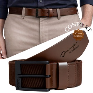 Cinto Masculino Esportivo Couro Legítimo Naturale/Floater com Elástico - Modelos Linha Premium em Oferta na Shopee