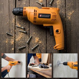 Furadeira Elétrica Parafusadeira Pontente Auto Reversa Com Mandril 10mm Uso Profissional Hobby em Oferta na Shopee