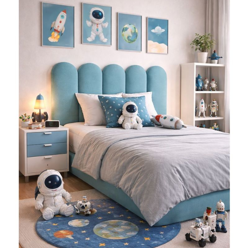 Kit Cabeceira Nuvem 45 x 20 Estofada Toque Macio Autocolante Cama Solteiro Casal Queen King - Envio Full