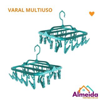 Varal para Roupas Intimas Resistente Dobrável 26 Prendedores em Oferta na Shopee