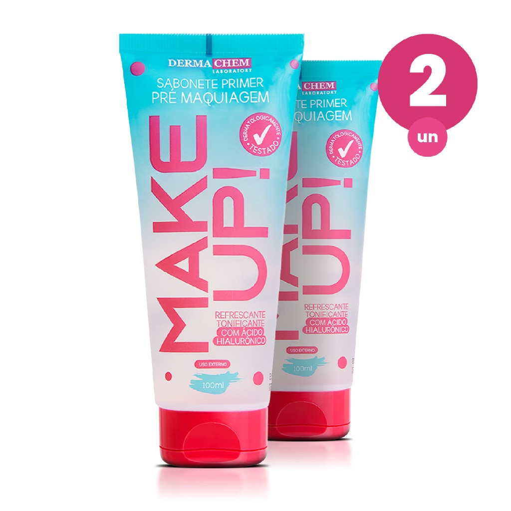 Kit 2 Primer Make Up 100ml Sabonete Facial Dermachem