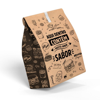 Embalagem Saco Kraft Para Delivery - Burger, Lanches, Salgados em Oferta na Shopee
