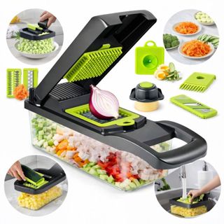 Kit Cortador De Legumes Ralador De Plastico Inox 12pçs em Oferta na Shopee