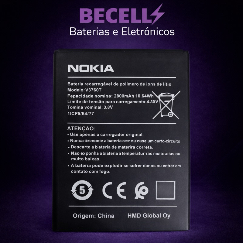 Bateria Nokia C2 V3760t Ta-1263 Nova + Garantia + NF + Entrega Direta