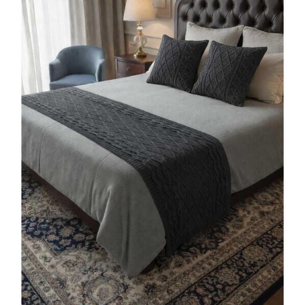 PESEIRA EM TRICOT LUXO MANTA TRANÇADO LUXO SOFÁ OU CAMA