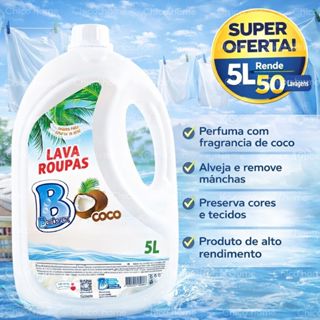 LAVA ROUPAS LIQUIDO COCO 5L BARBAREX em Oferta na Shopee
