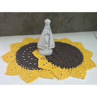 2 toalhinhas de crochê girassol. Toalhinha de Crochê. Girassol