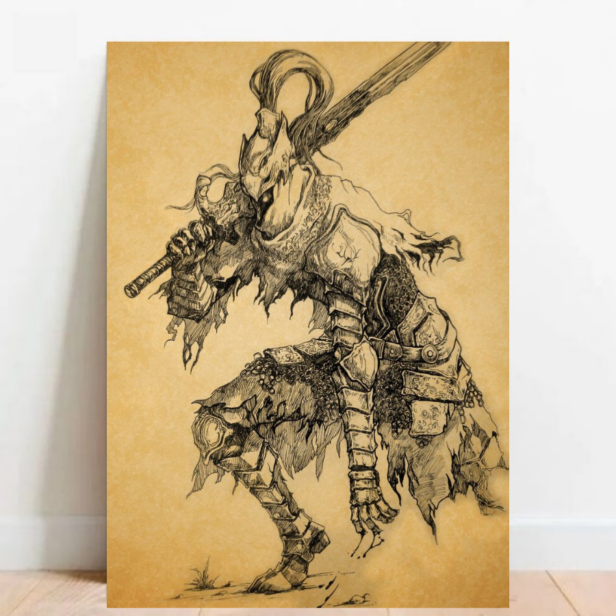 Quadro Placa decorativa geek Dark Souls Demon's Souls RPG aventura Game video game a2 60x40cm 022