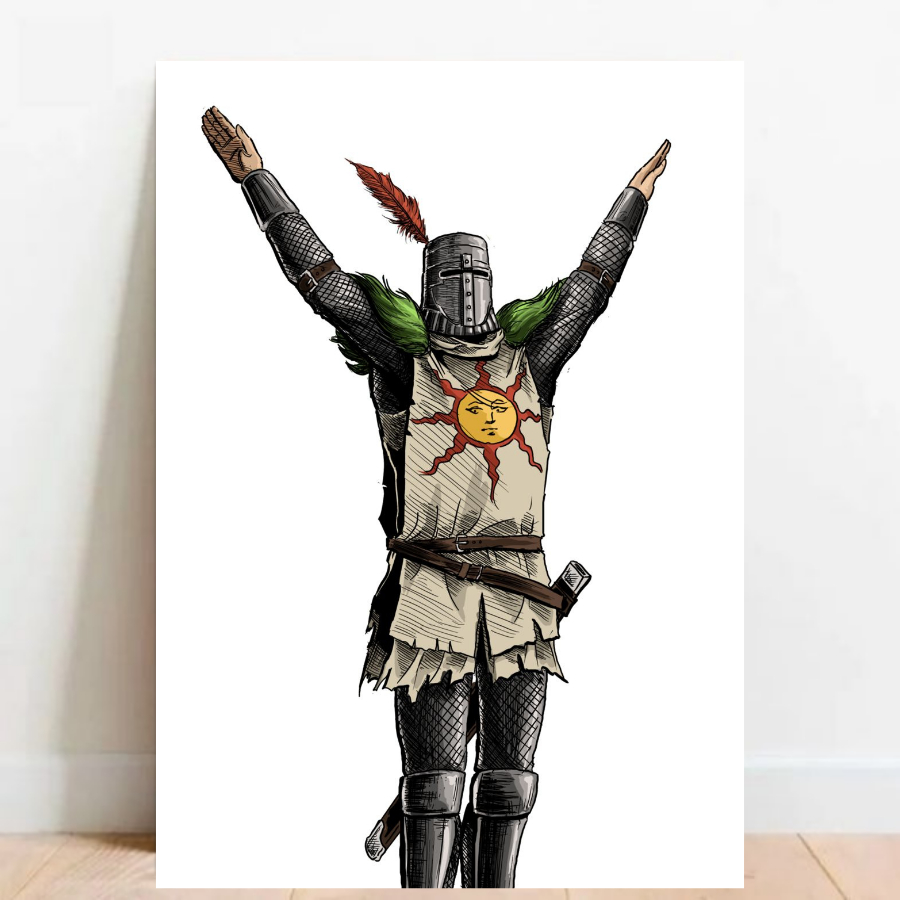 Quadro Placa decorativa geek Dark Souls Demon's Souls RPG aventura Game video game a2 60x40cm 024