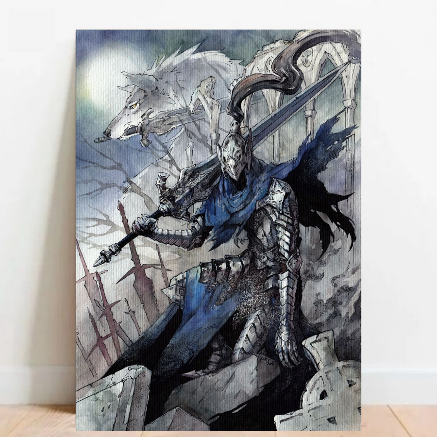 Quadro Placa decorativa geek Dark Souls Demon's Souls RPG aventura Game video game a2 60x40cm 026