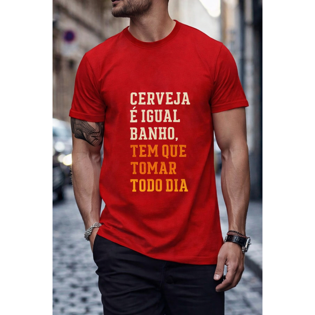 Camiseta de Carnaval Cerveja Algodão Lançamento Folia