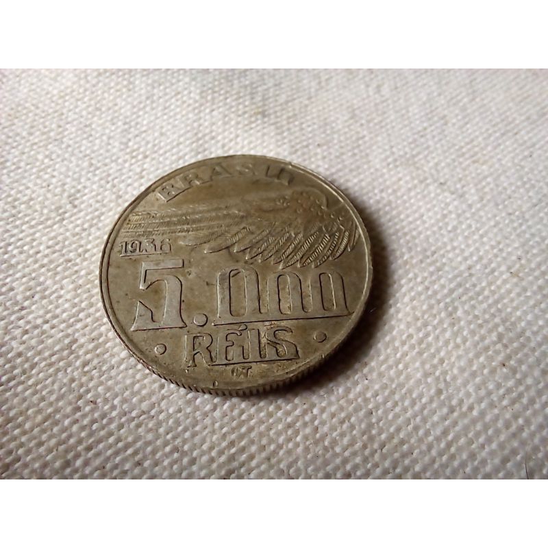 Adorável Moeda Prata 5000 Réis Santos Dumont 1936
